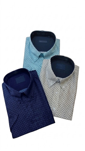 Herren hemd gemustert halbarm - gemustert,