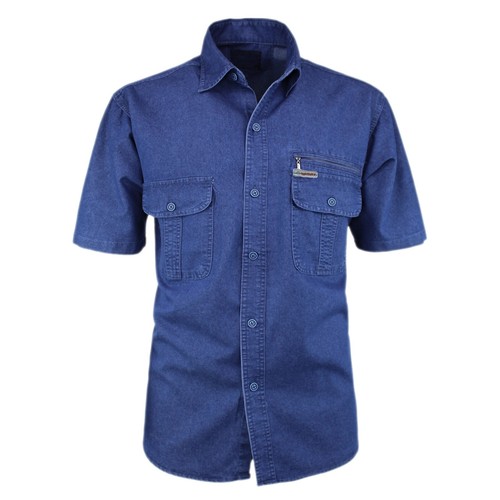 Herren jeanshemd mit tasche - herren,